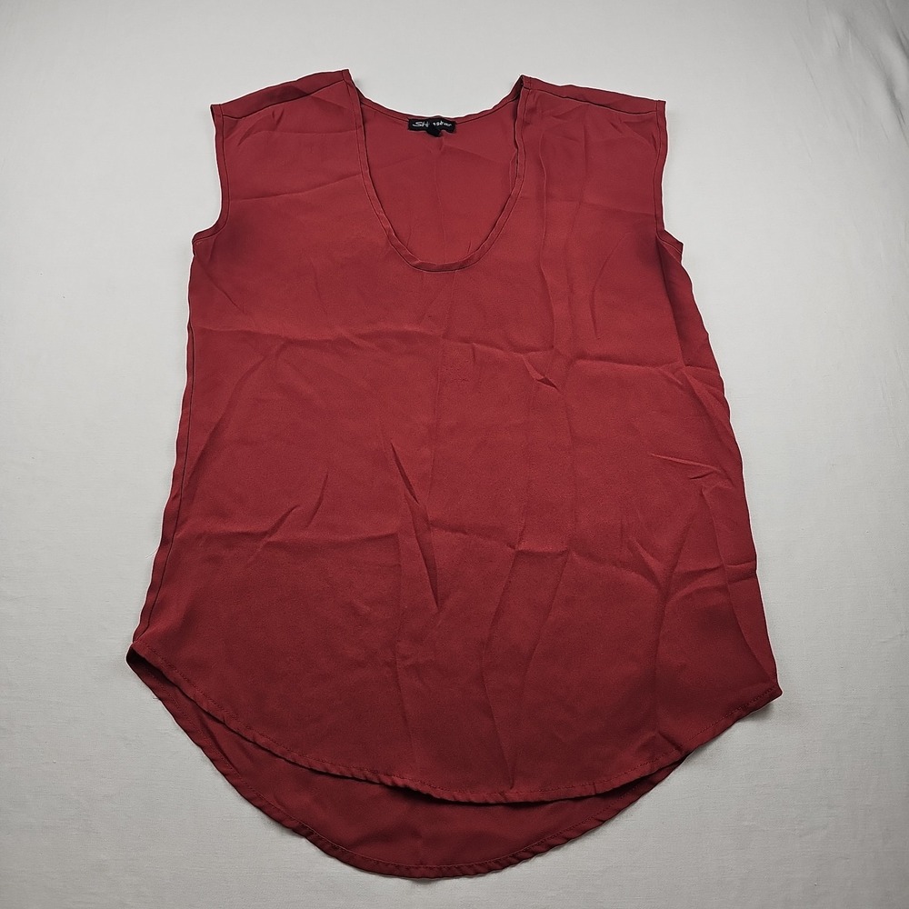 Shinestar Women's Scoop Neck Lightweight Red‎ Sleeveless Top Size Small